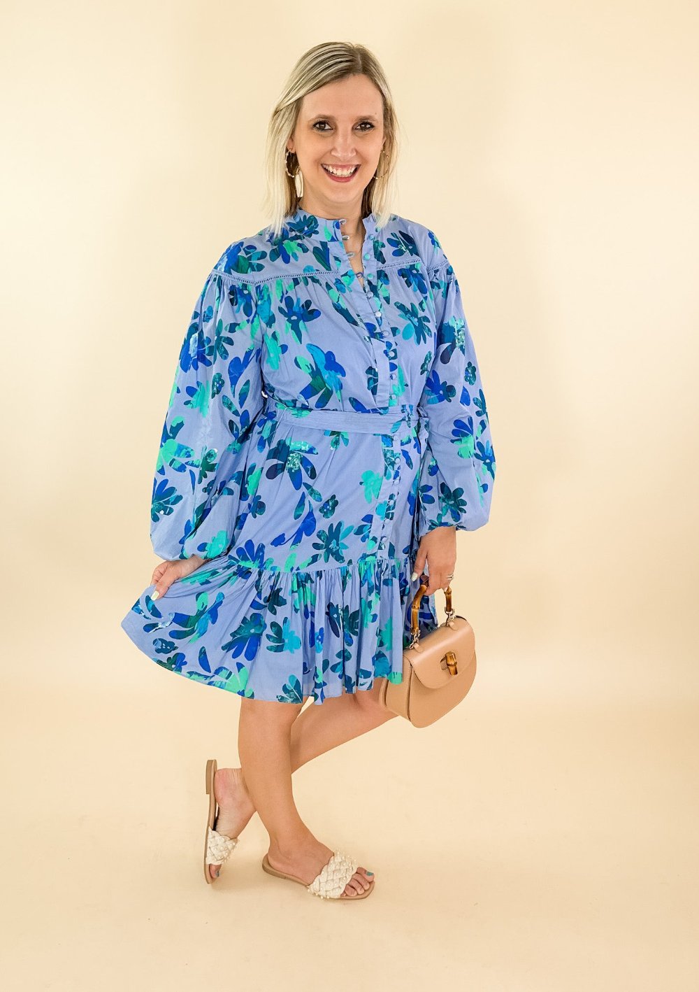 Lori Cornflower Floral Dress Alivia brand