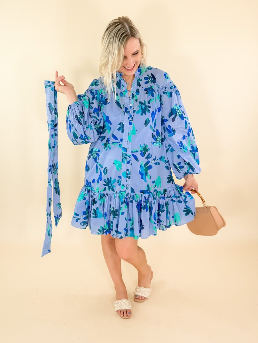 Lori Cornflower Floral Dress Alivia brand