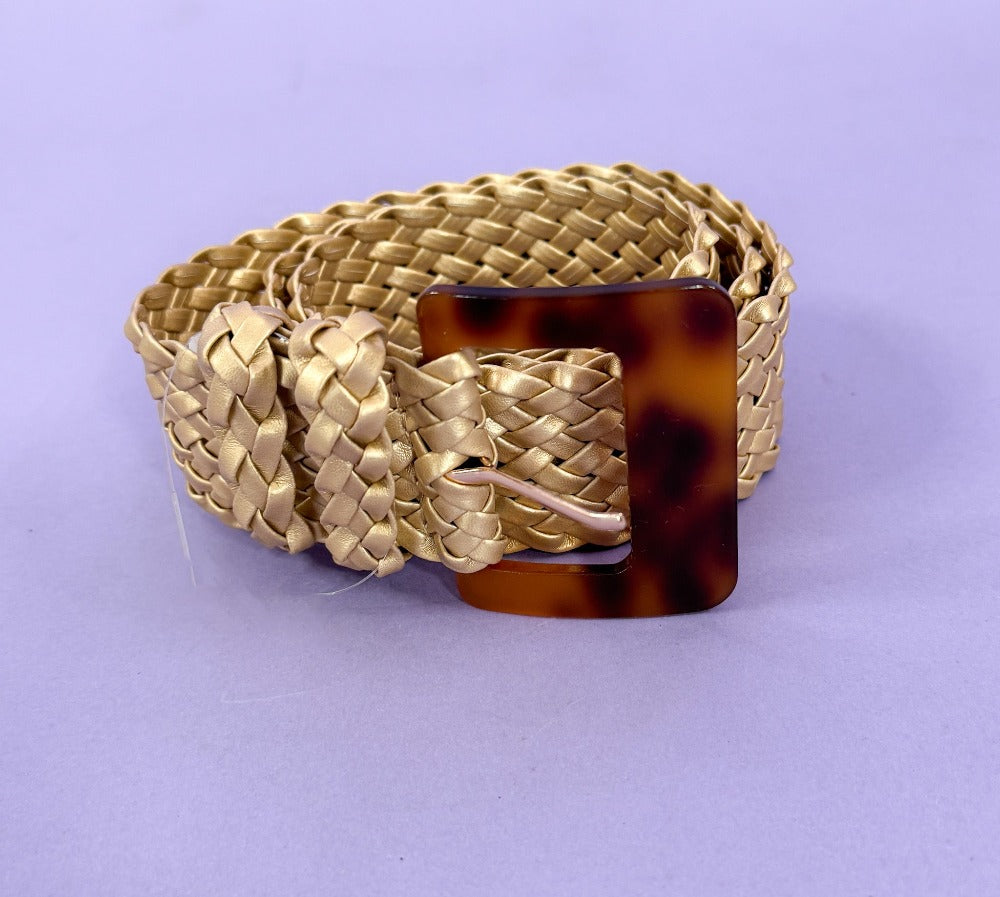 Marta Woven Gold Belt |Clover and Bee