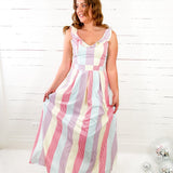 Pastel Multi Striped Maxi Dress spring