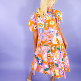 Artist Floral Tier Midi Dress