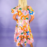 Artist Floral Tier Midi Dress
