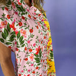Margot Pink + Yellow Bouquet Mini Dress Alden Adair brand