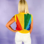 Queen of Sparkles Rainbow Sunshine Rhinestone Sweater Vest