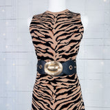 Palisades Gold Buckle Black Stretch Back Belt