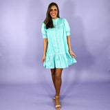 Turquoise Tillie Button Up Mini Dress | Clover and Bee