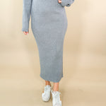 Hilton Heather Grey Midi Sweater Skirt