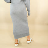 Hilton Heather Grey Midi Sweater Skirt