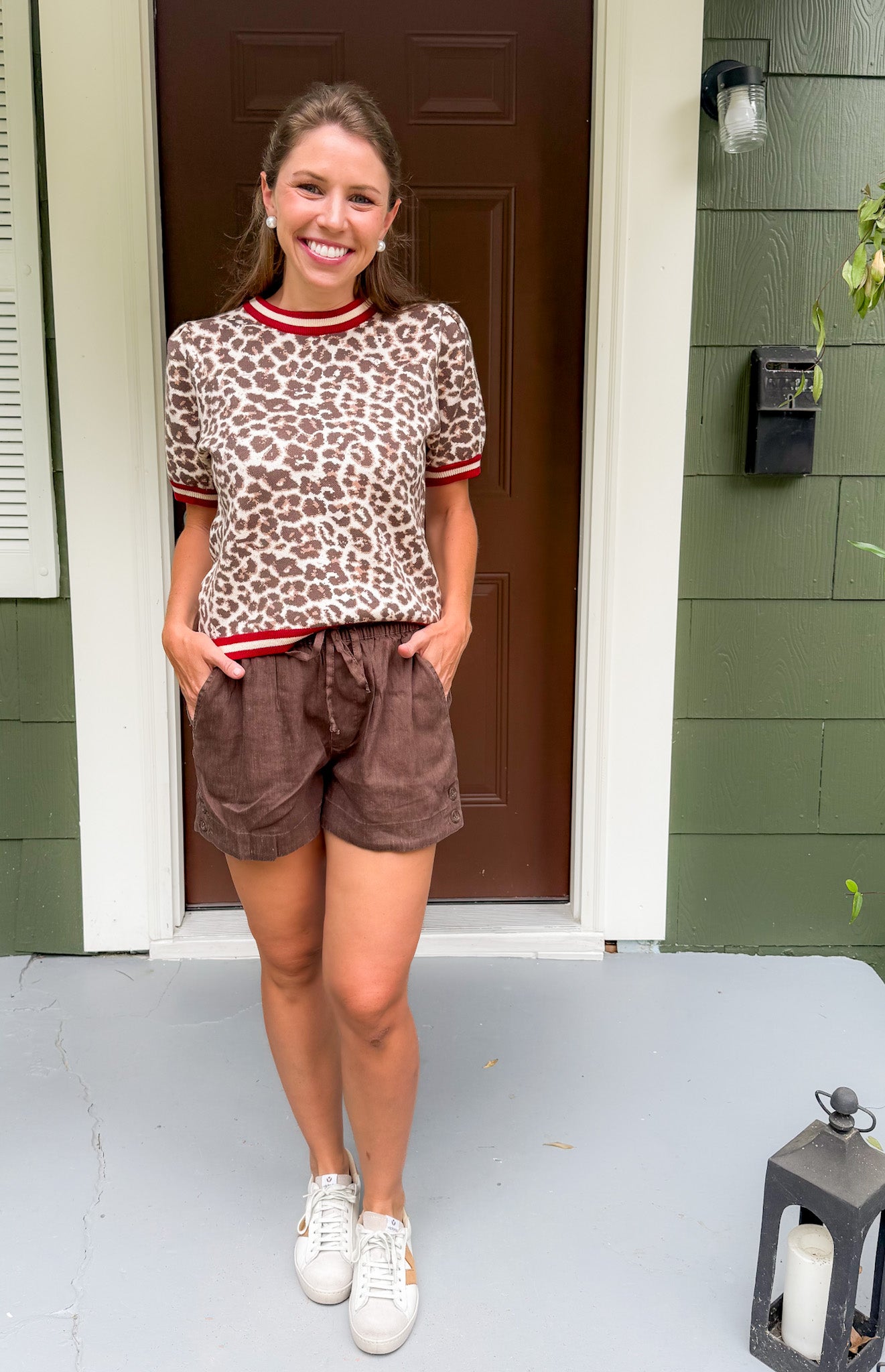 Illiana Chocolate Drawstring Shorts KUT