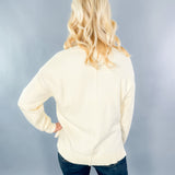 Ingrid Ivory Open V-Neck Sweater Pinch