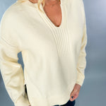 Ingrid Ivory Open V-Neck Sweater Pinch