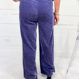 Ingrid Violet Velour Pants Compania Fantastica