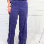 Ingrid Violet Velour Pants Compania Fantastica