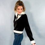 Iris Funnel Neck Contrast Sweater