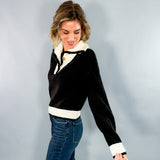 Iris Funnel Neck Contrast Sweater