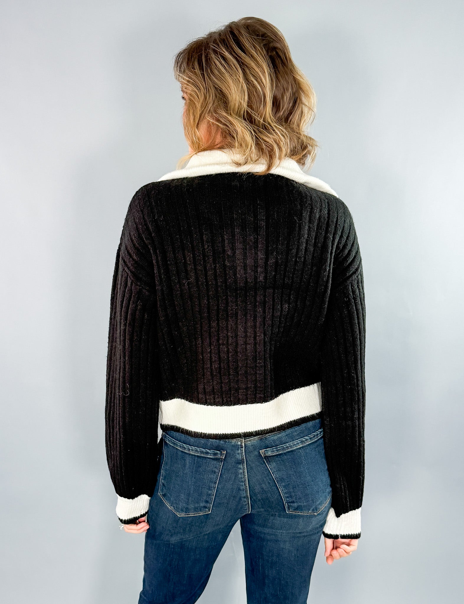 Iris Funnel Neck Contrast Sweater