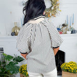 Irma Black Striped Top Entro