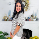Irma Black Striped Top Entro