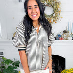 Irma Black Striped Top Entro