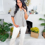 Irma Black Striped Top Entro