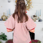 Irma Brick Red Striped Top Entro
