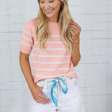 Irma Melon Stripe Sweater Allie Rose