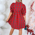 Isbell Holiday Red Plaid Mini Dress