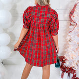 Isbell Holiday Red Plaid Mini Dress