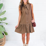 Isla Chocolate Dotty Mini Dress Entro