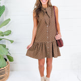 Isla Chocolate Dotty Mini Dress Entro