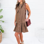 Isla Chocolate Dotty Mini Dress Entro
