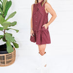 Isla Merlot Dotty Mini Dress Entro