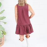 Isla Merlot Dotty Mini Dress Entro