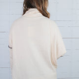 Ivory Asymmetric Turtleneck Sweater ELAN