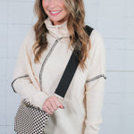 Ivory Asymmetric Turtleneck Sweater ELAN