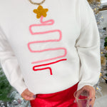 Ivory Squiggle Christmas Tree Sweater
