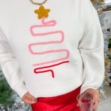 Ivory Squiggle Christmas Tree Sweater