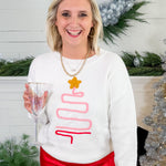 Ivory Squiggle Christmas Tree Sweater