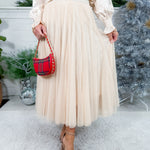 Ivy Shell Blush Tulle Midi Skirt Blu Ivy