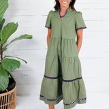 Ivy Olive + Navy Ric Rac Maxi Dress Mary Square