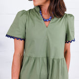 Ivy Olive + Navy Ric Rac Maxi Dress Mary Square