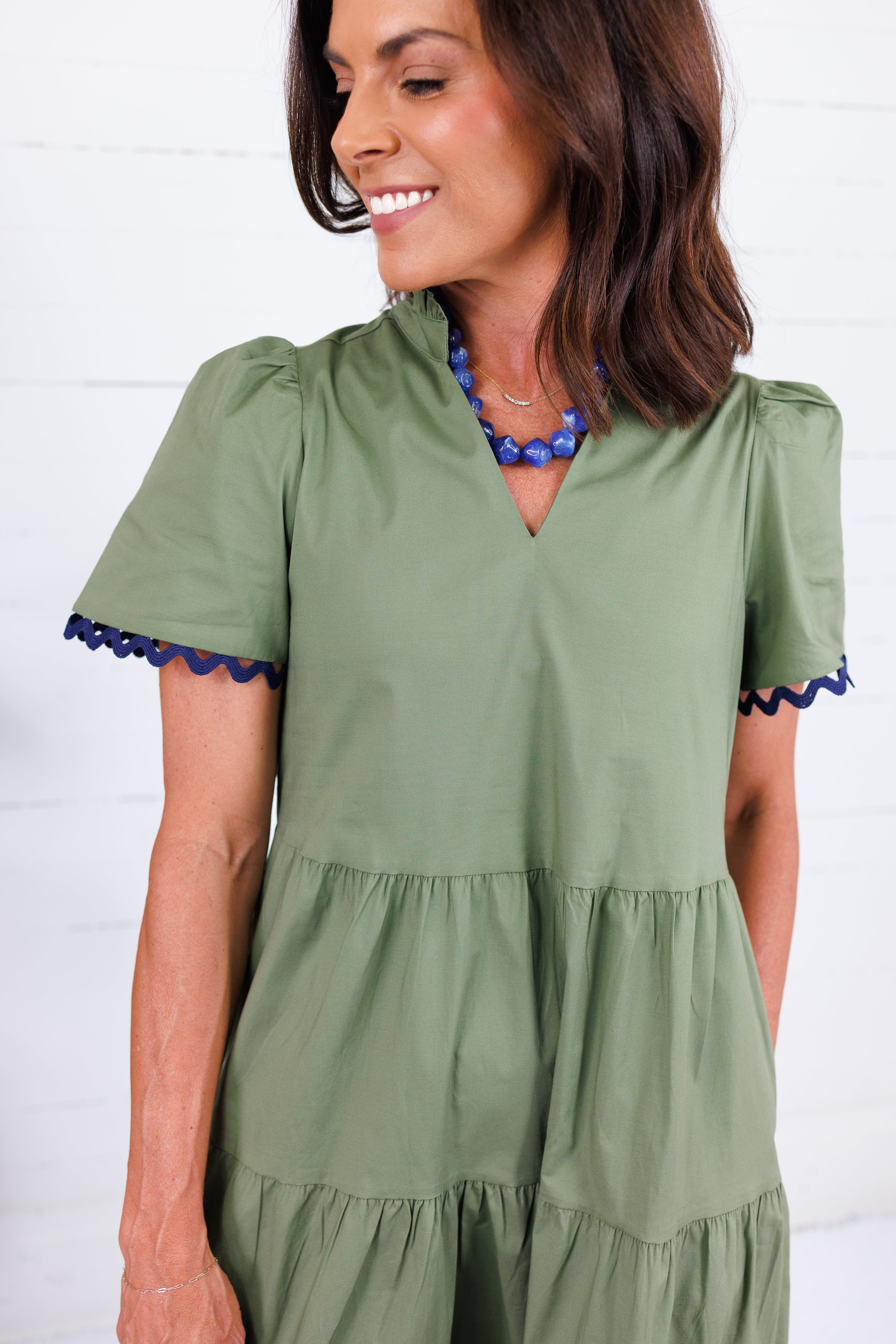 Ivy Olive + Navy Ric Rac Maxi Dress Mary Square