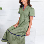 Ivy Olive + Navy Ric Rac Maxi Dress Mary Square