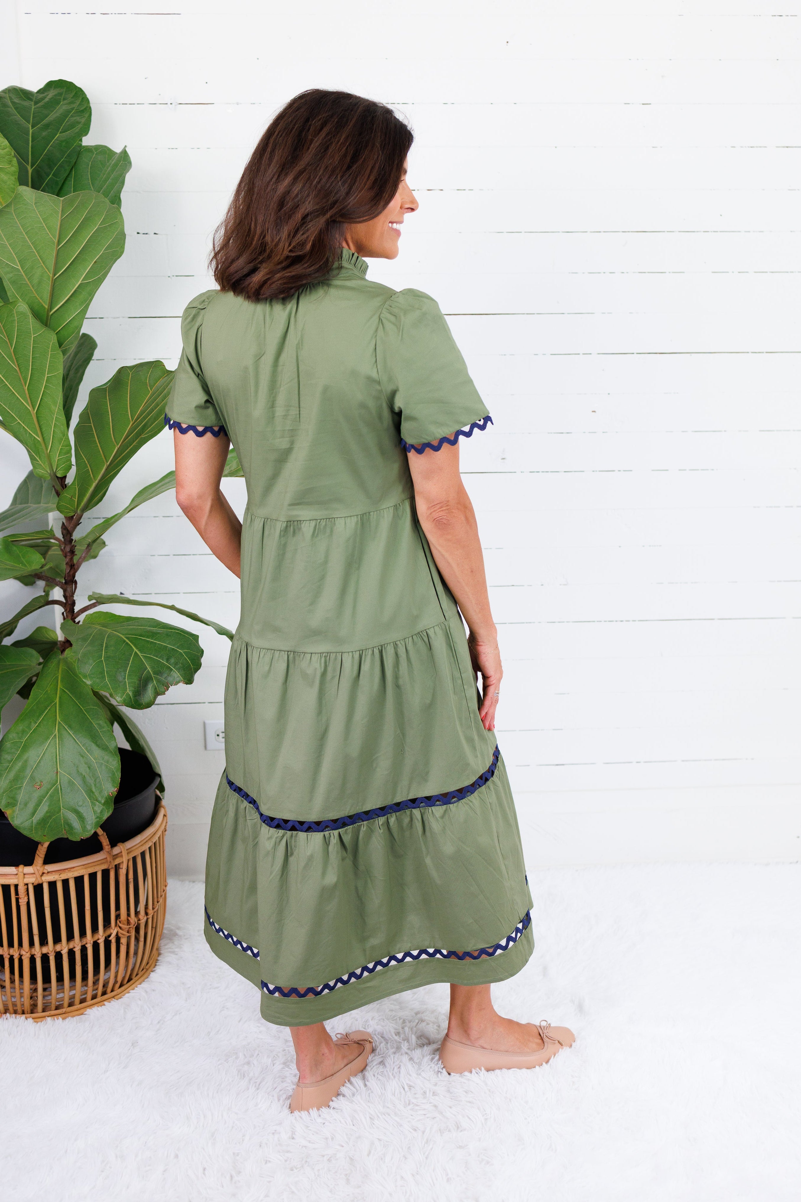 Ivy Olive + Navy Ric Rac Maxi Dress Mary Square