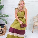 Simone Martini Olive Maxi Dress
