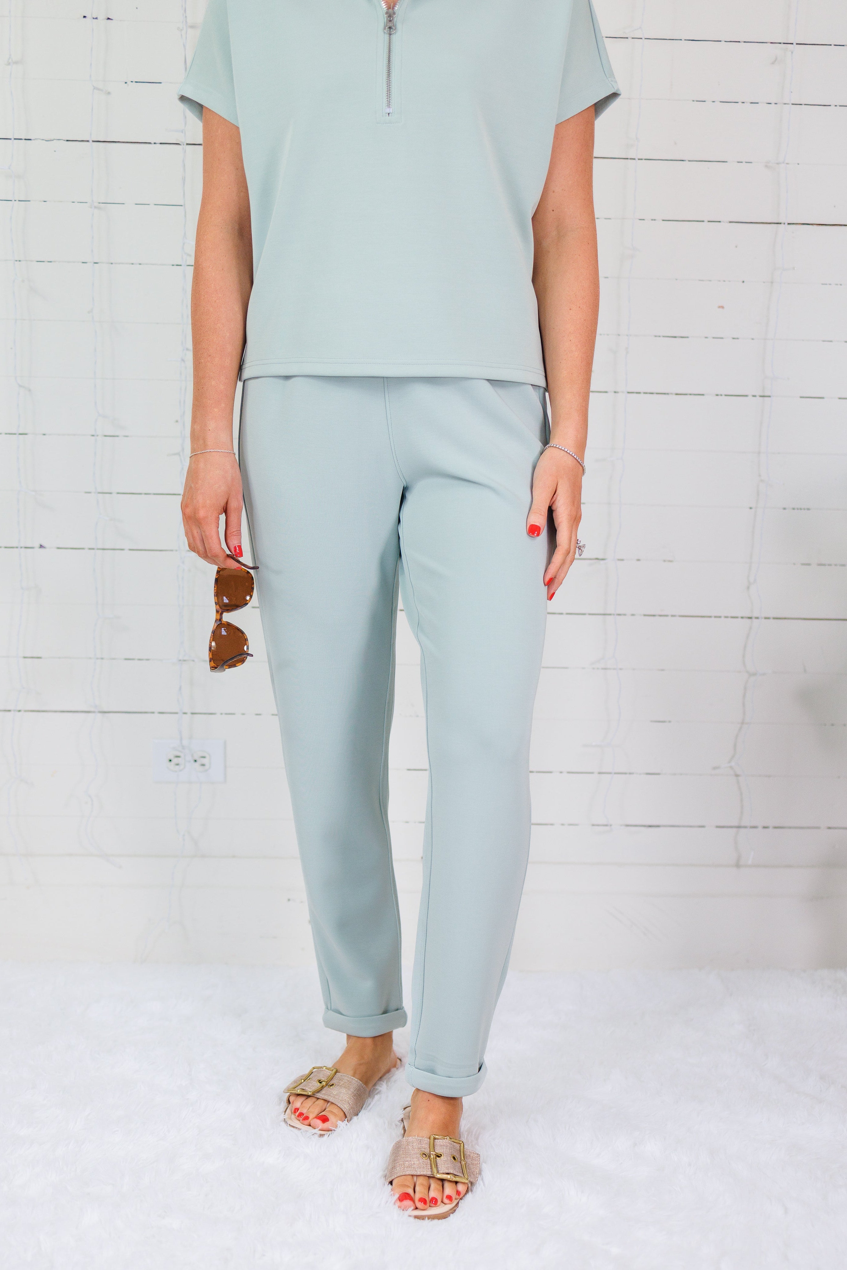 Jackie Sage Cuffed Scuba Pants