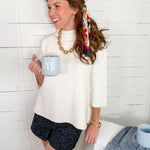 Jacquelyn Cream Mock Neck Sweater Fate