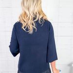 Jacquelyn Navy Mock Neck Sweater Fate