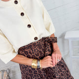 James Cream Half Sleeve Cardigan