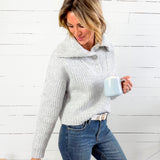 James Light Ash Grey Collar Sweater Molly Bracken